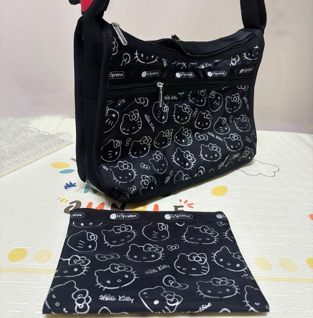 レスポートサック ハローキティ ブラック ショルダーバッグ ポーチ 50周年