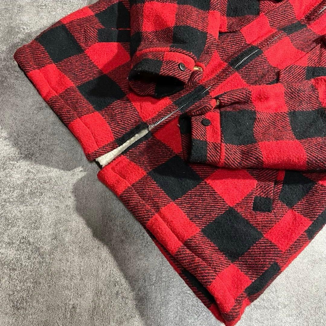 Cal-jac U.S.A. バッファローチェック 裏ボアジャケット赤黒Lサイズ