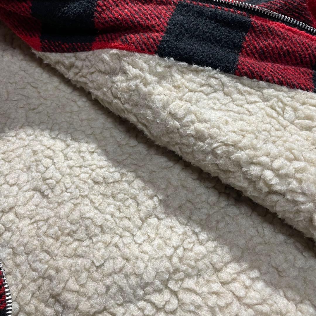 Cal-jac U.S.A. バッファローチェック 裏ボアジャケット赤黒Lサイズ