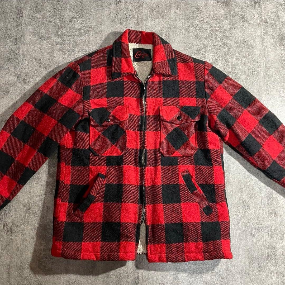 Cal-jac U.S.A. バッファローチェック 裏ボアジャケット赤黒Lサイズ