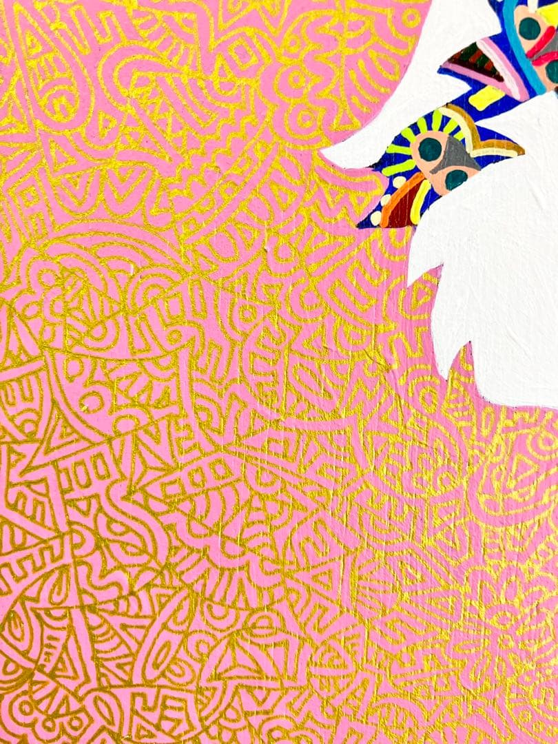 値下げ　原画　狼　動物画　絵画　アクリル画　現代アート　細密画　一点物　手描き