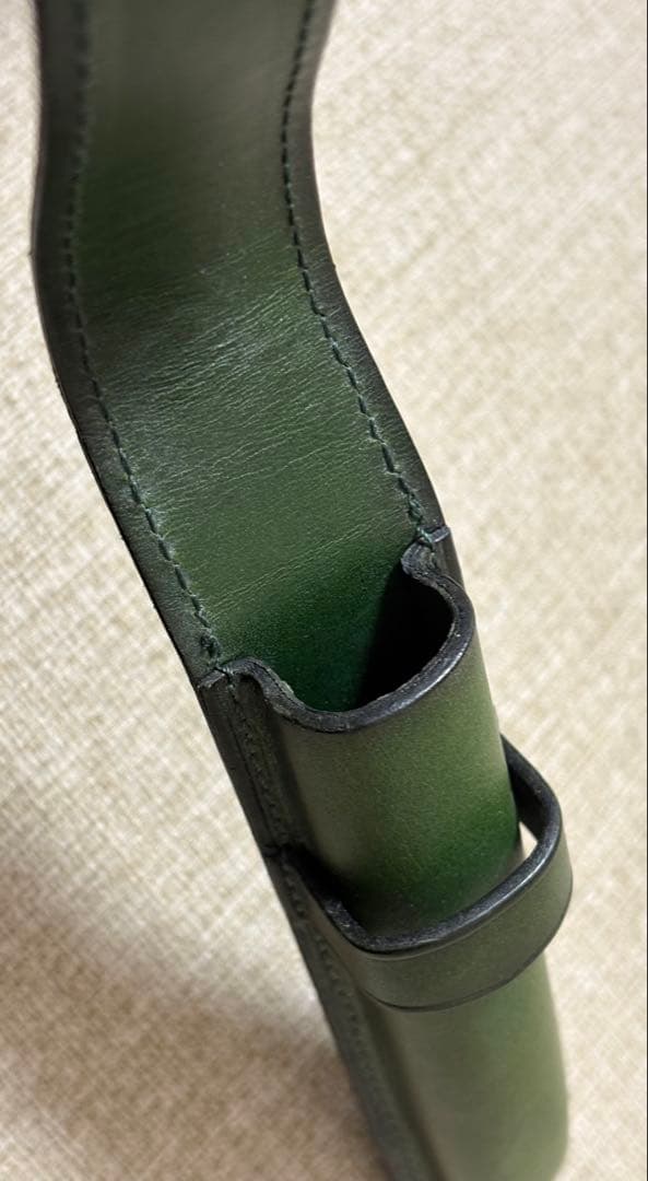 ル・ボナー 1本差し絞りペンケース グリーン