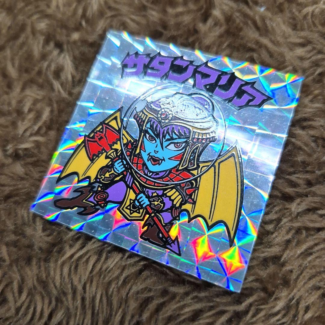 旧ビックリマンシール　第５弾ヘッド　サタンマリア　銀　裏面青