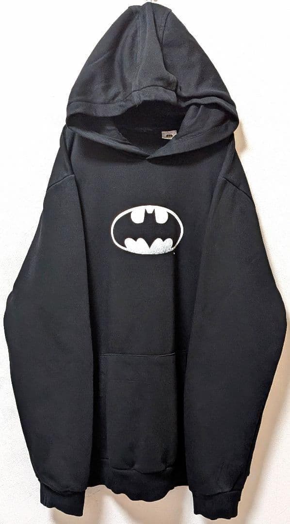 3枚LCWカジュアル バットマン ロゴ スウェットパーカー ブラック黒2XL古着