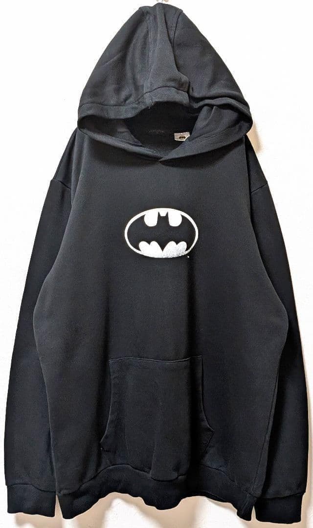 3枚LCWカジュアル バットマン ロゴ スウェットパーカー ブラック黒2XL古着
