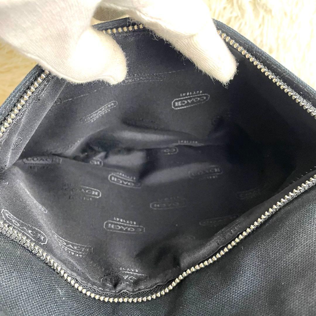 【極美品】コーチ ショルダーバッグ メッセンジャーバッグ レザー キャンバス 黒