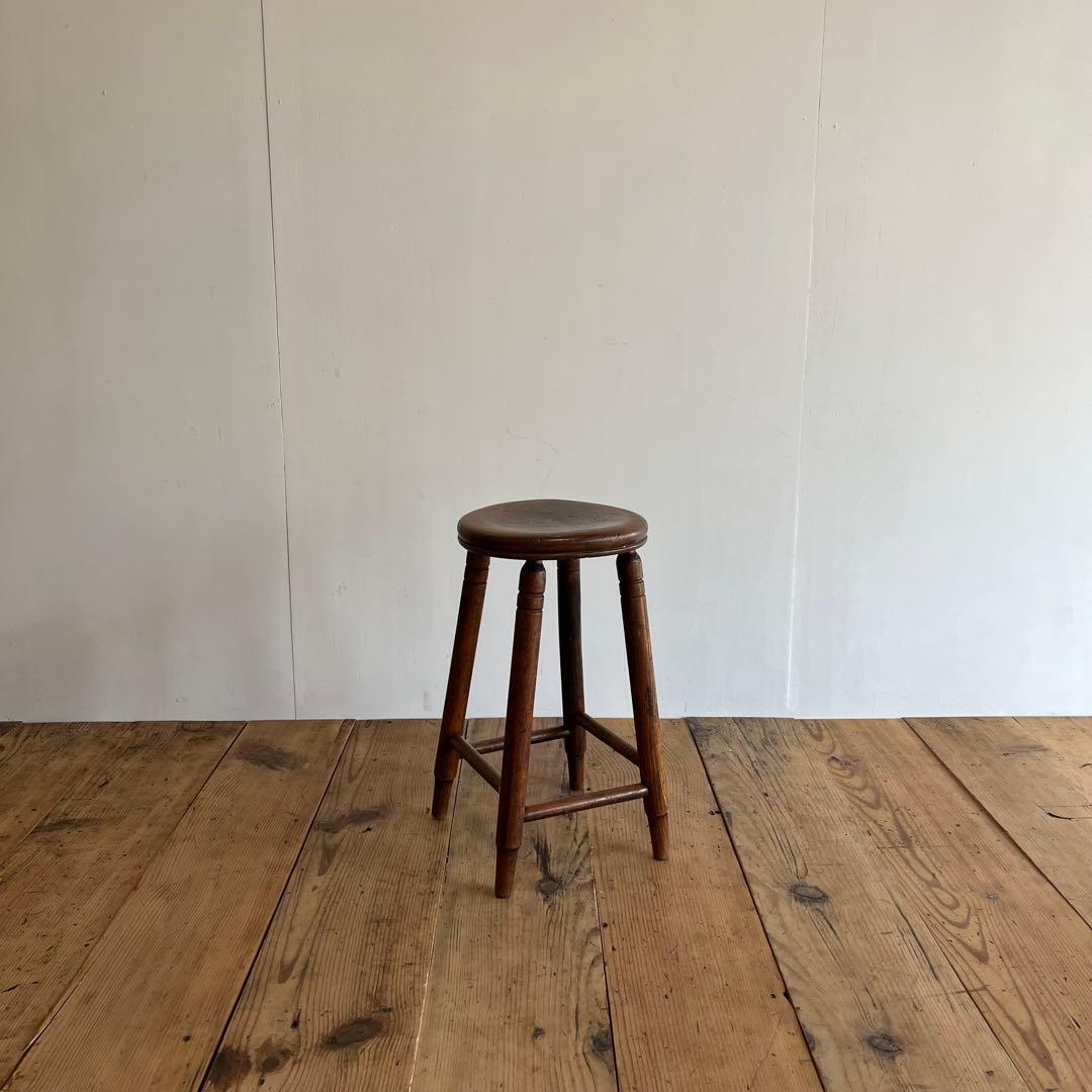 アンティーク スツール 椅子 無垢材 シャビー z858