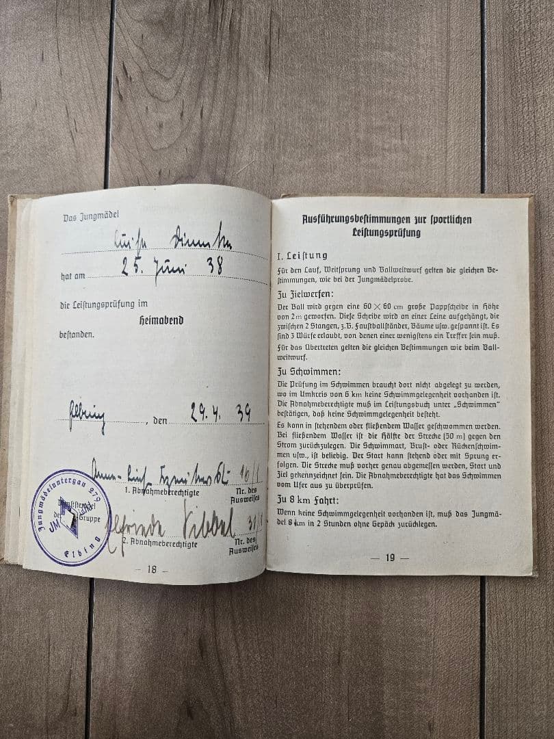 第二次大戦頃実物　HJ ドイツ青年団　手帳