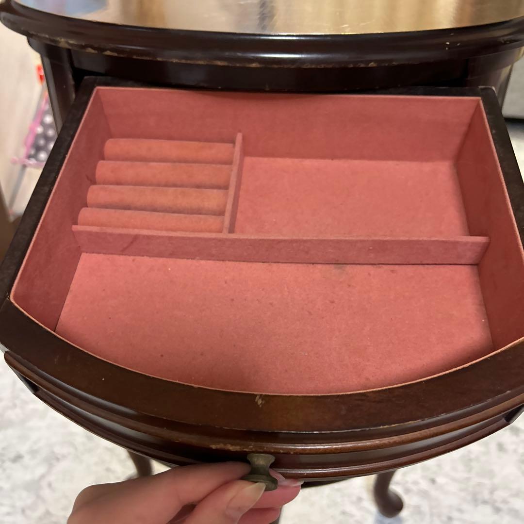 アンティーク　ジュエリーチェスト 4段 猫足　3本足　天然木