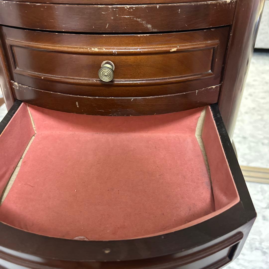 アンティーク　ジュエリーチェスト 4段 猫足　3本足　天然木