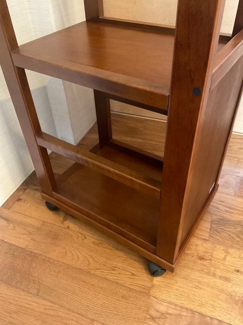 『専用品』豊岡クラフト　木製 ハンガーラック　日本製　上部トレイ・キャスター付き