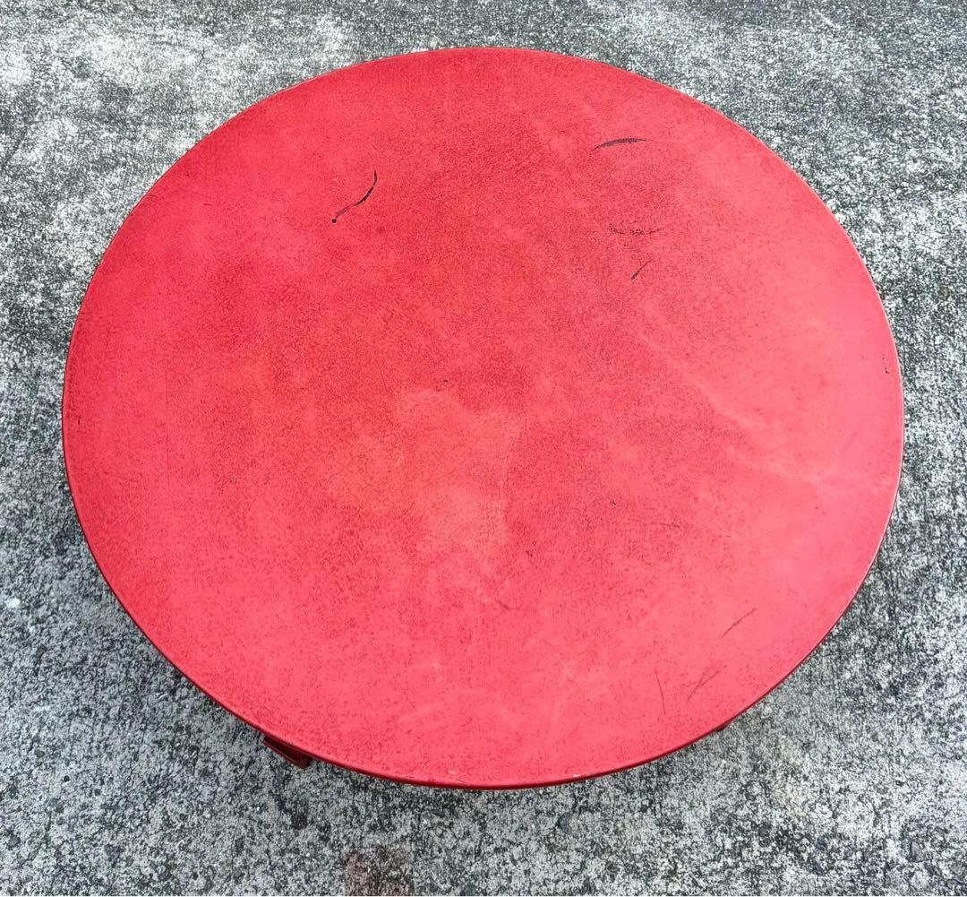 漆塗り ちゃぶ台 朱色 直径104cm 中国・李朝様式