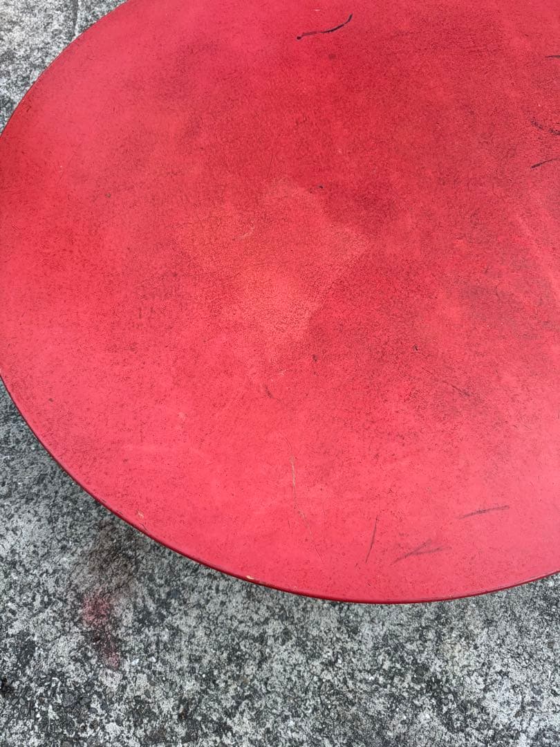 漆塗り ちゃぶ台 朱色 直径104cm 中国・李朝様式