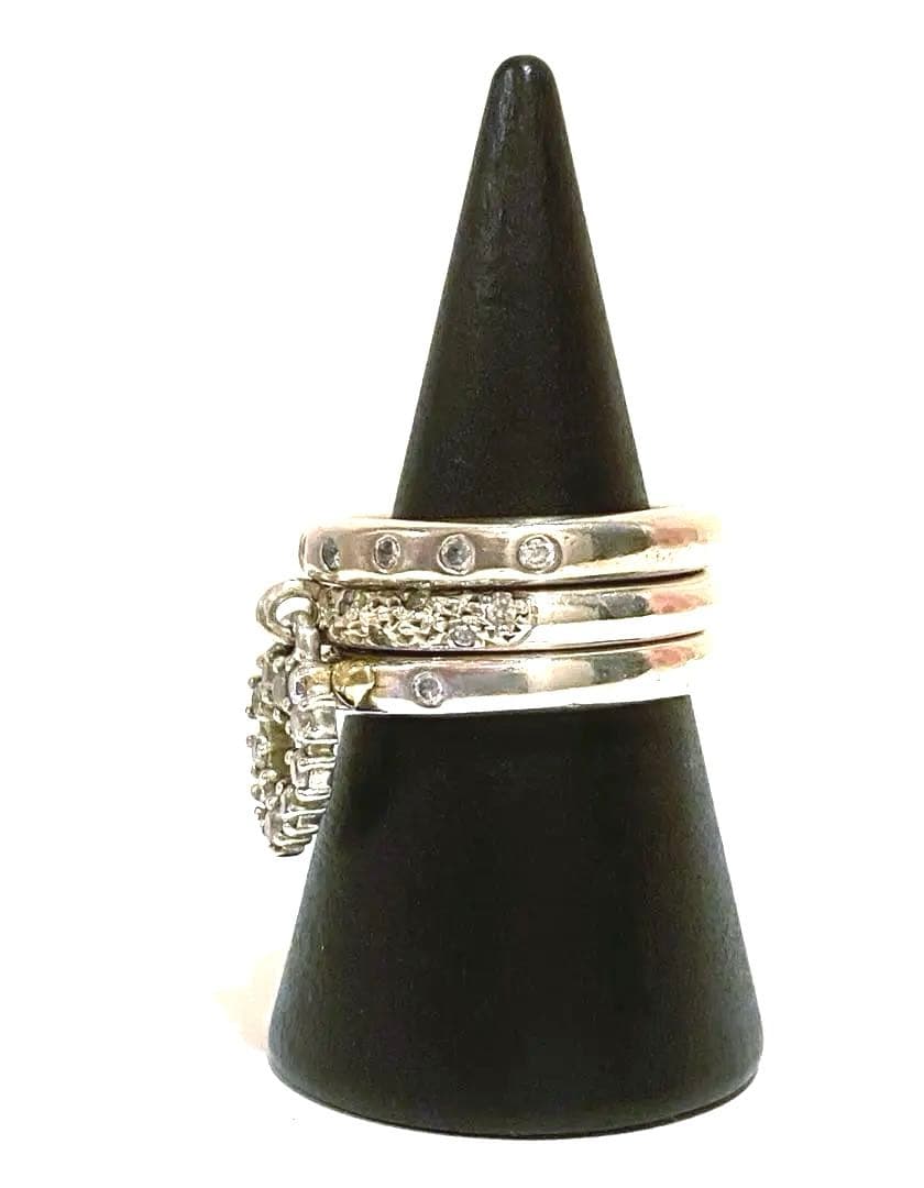 Folli Follieフォリフォリ3連リング シルバー 925 スイングハート