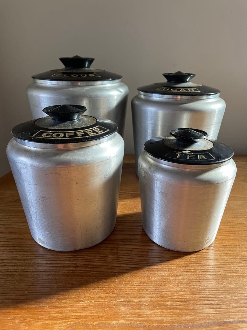 アンティーク　アルミ製 調味料容器セット
