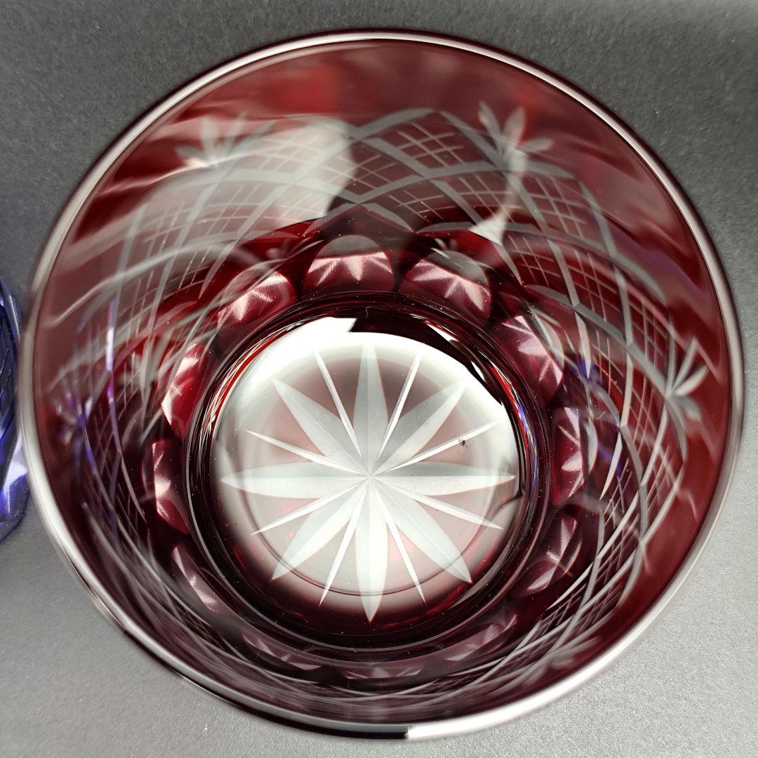 未使用美品☆定価約2万円 江戸切子 ペアロックグラス（切子、江戸切子、薩摩切子）