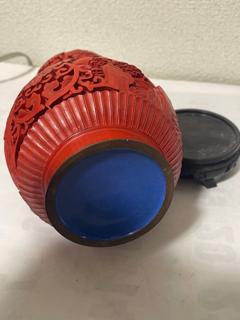 中国美術　堆朱　ひょうたん花瓶