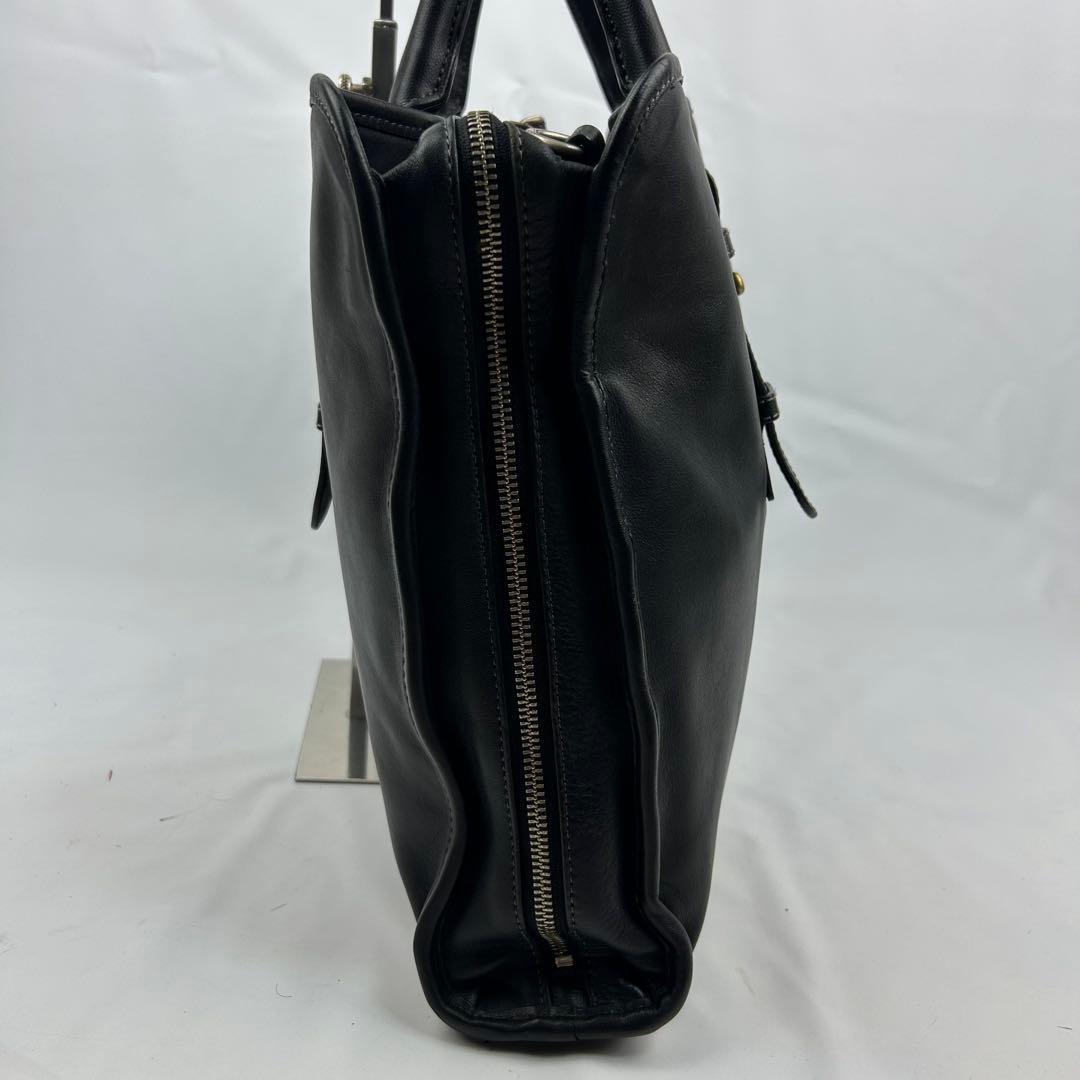 【美品】ポールスミス　ビジネスバッグ　オールレザー　2way 3層　ロゴ金具　黒