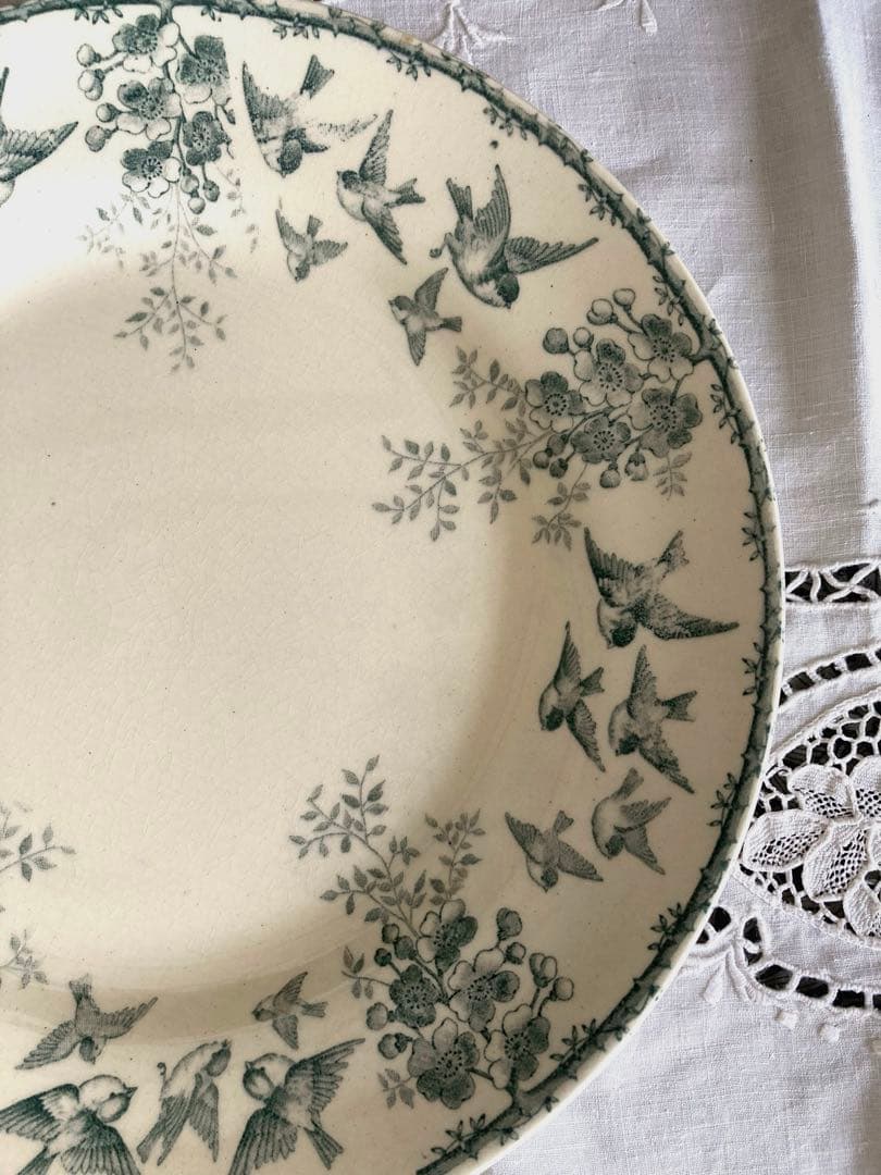 フランスアンティーク　ショワジールロワ　プレート　平皿　小鳥