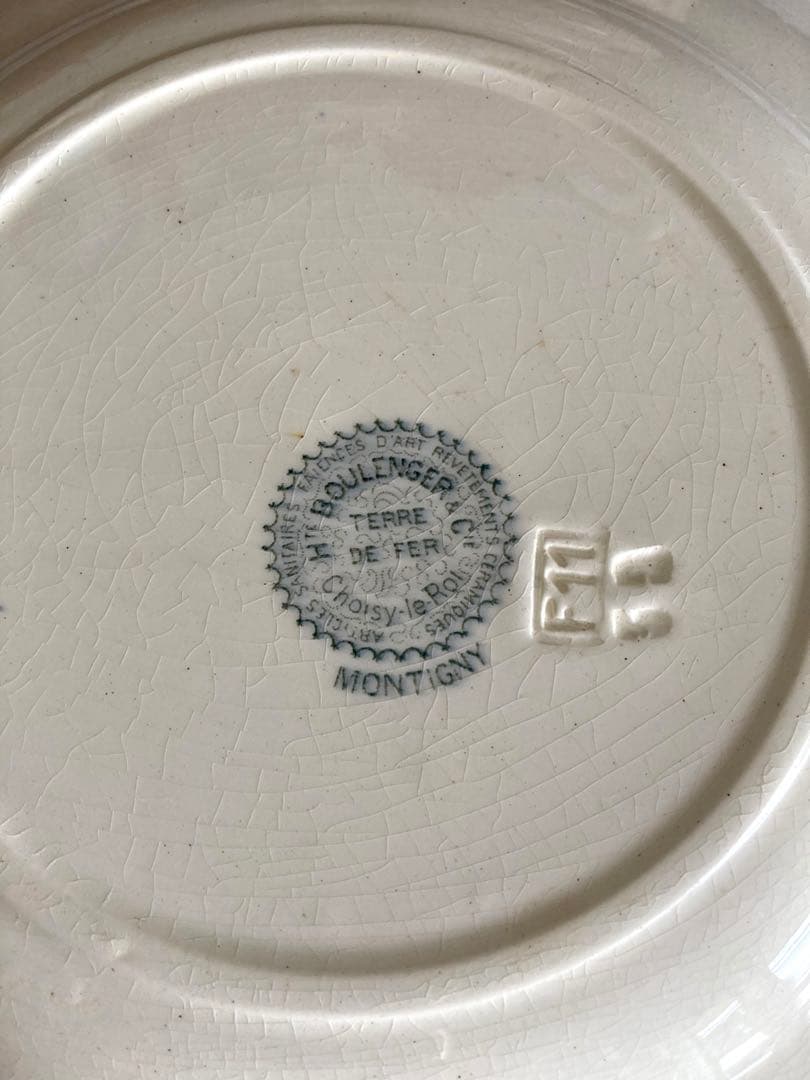 フランスアンティーク　ショワジールロワ　プレート　平皿　小鳥