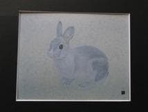 田中隆、【仔兎】、希少な額装用画集より、新品額装付、状態良好