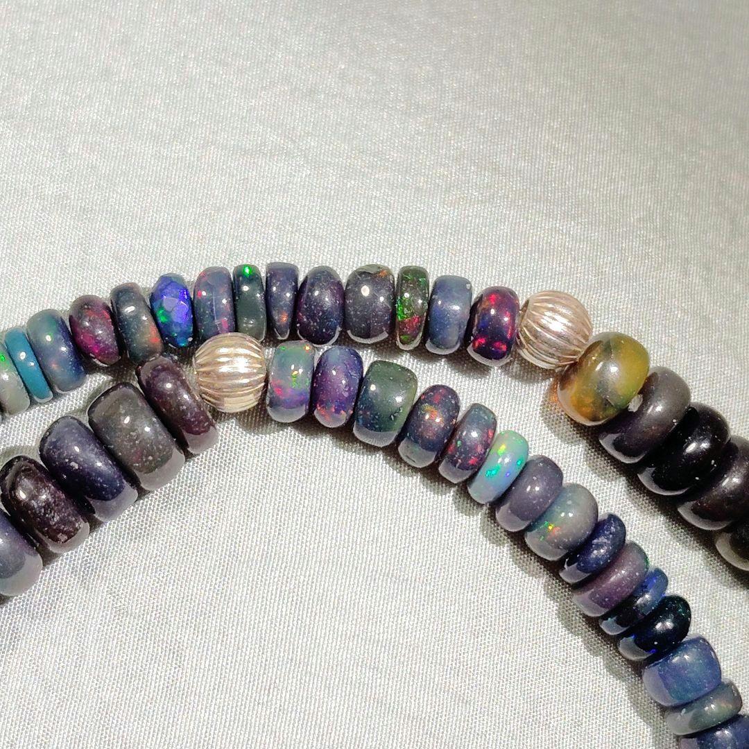 未来様 ブラックプレシャスオパール925マリア 不思議のメダイ ネックレス