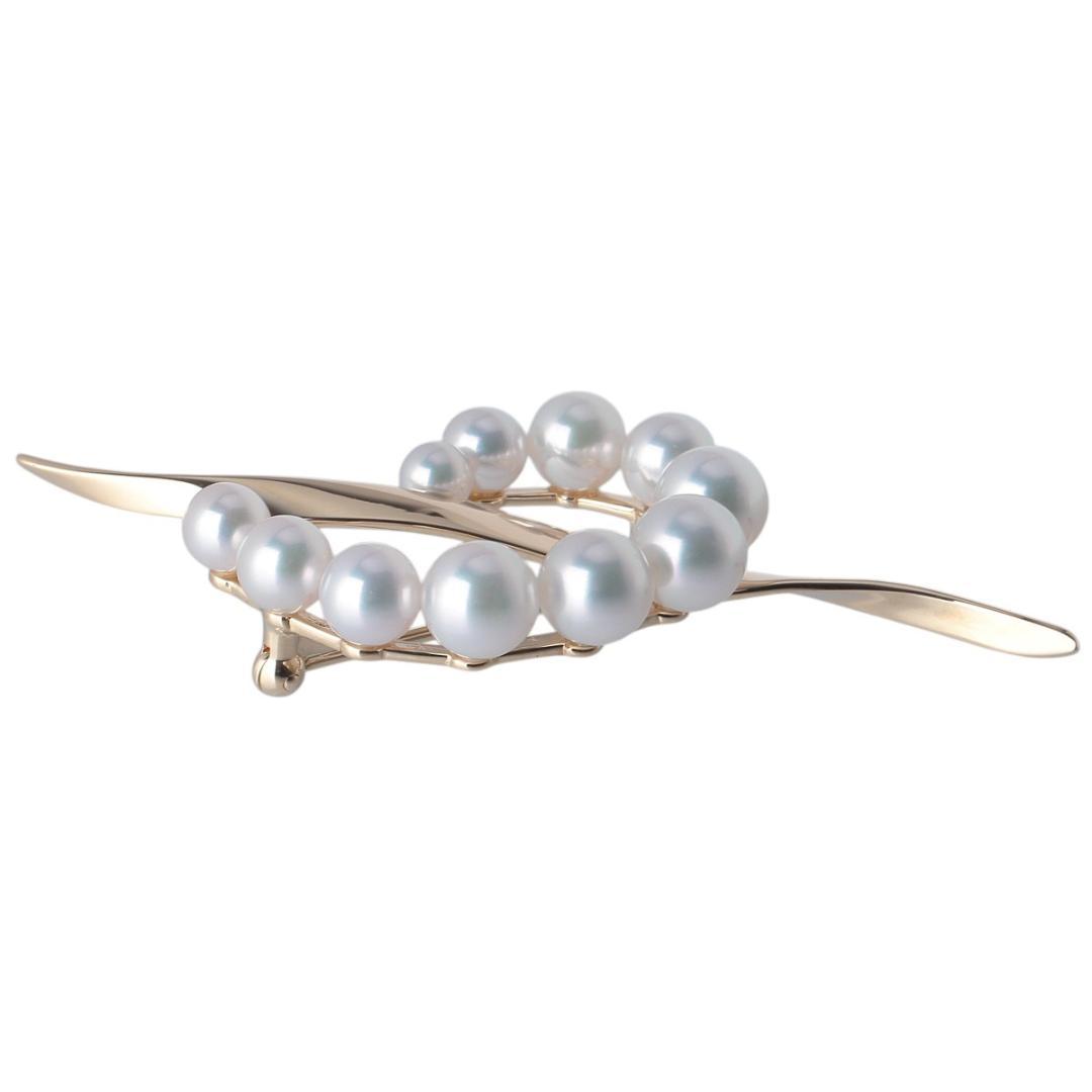 ミキモト アコヤパール ブローチ サークル K18YG【21879】