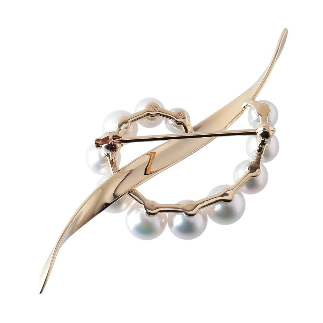 ミキモト アコヤパール ブローチ サークル K18YG【21879】