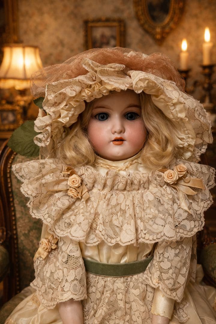 アンティーク ビスクドール Floradora フロラドラ レザーボディ