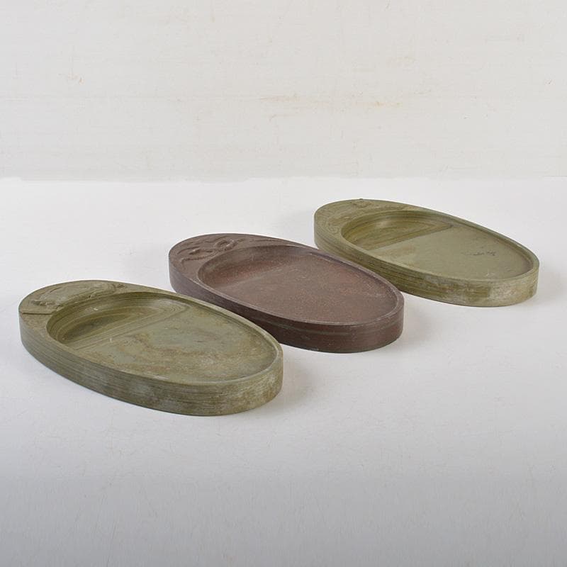 中国　書道具　端渓硯　寅・蛇・豚刻　干支　3点まとめて　C　6475