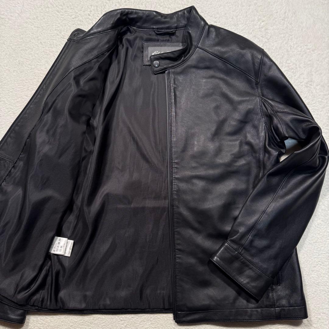 美品 XL相当 近年モデル エディバウアー レザー ライダースジャケット 羊革