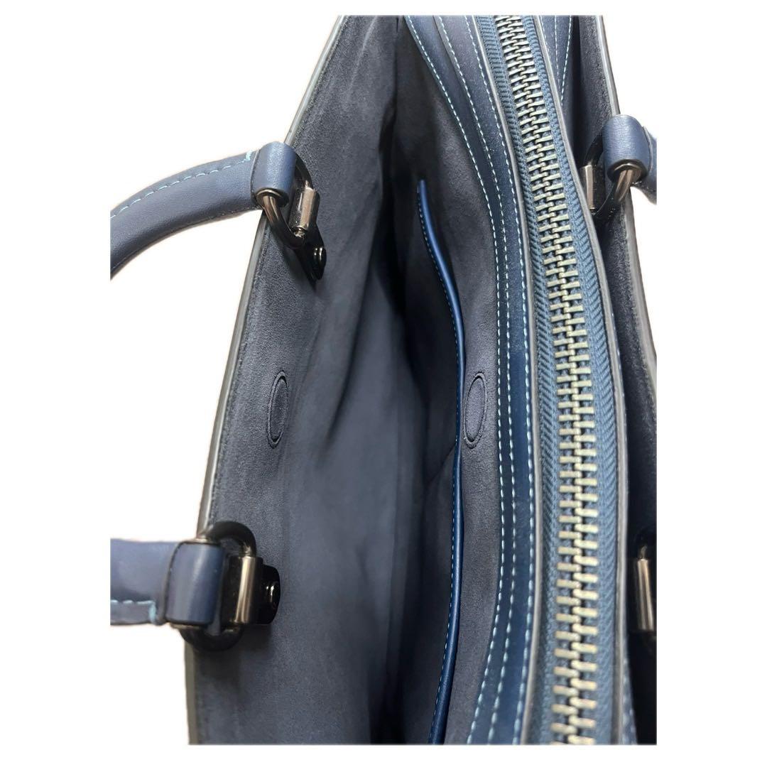 COACH バッグ ネイビー ストラップ有 グラブタンレザー 本革 ビジネス