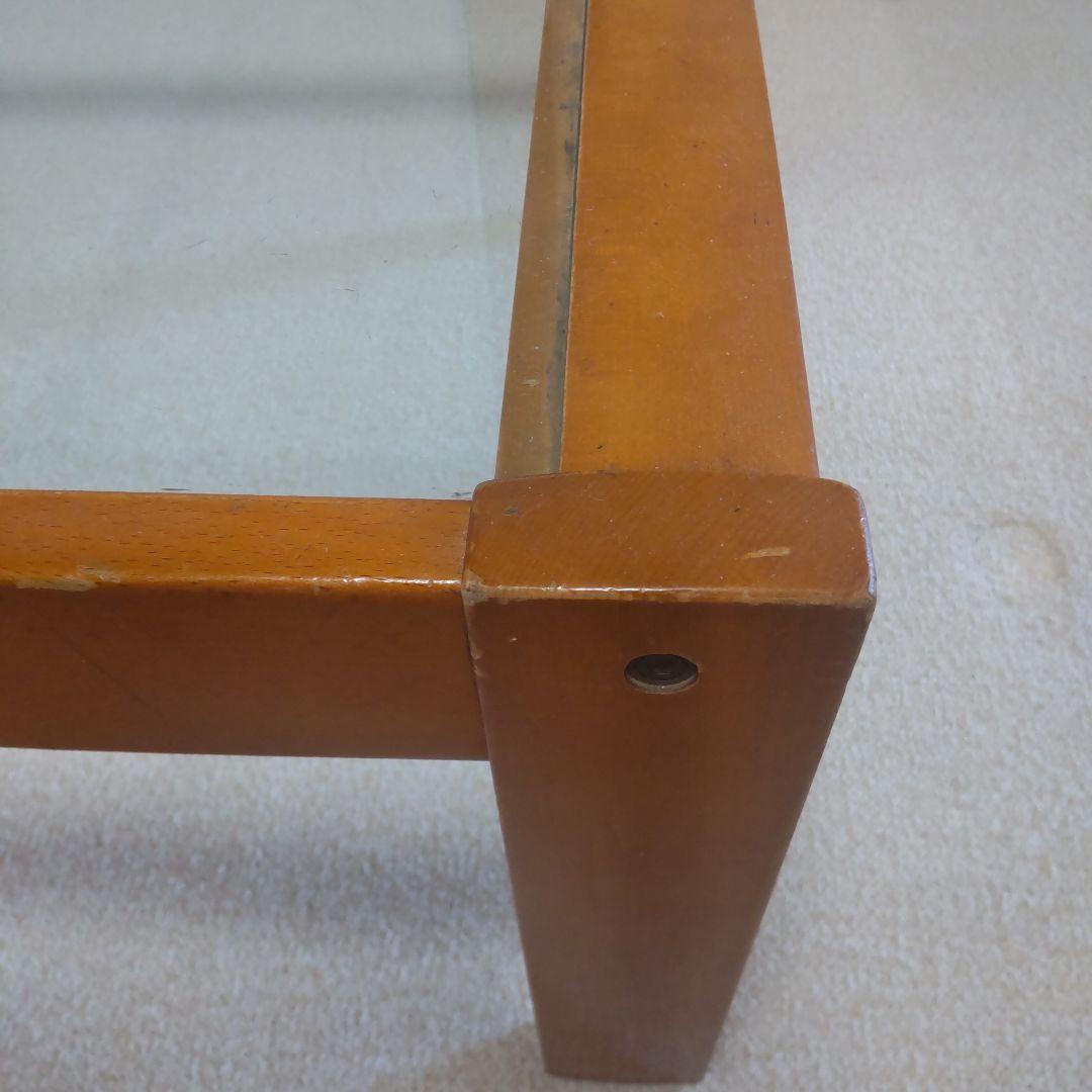 アンティーク テーブル ガラス天板 (カリモク？)