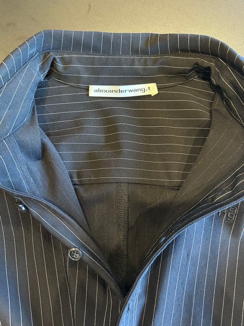 alexanderwang.t ネイビー ショート丈 ポロシャツ クロップド