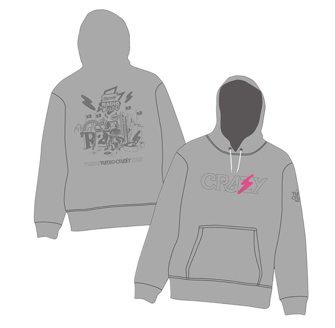 RADIO CRAZY オフィシャルフーディ／ヘザーグレー／L【新品未開封】