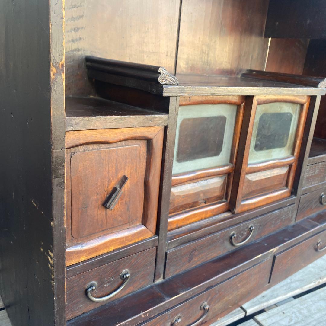 時代物 茶箪笥 水屋箪笥 骨董品 古家具 古民家 アンティーク家具 店舗什器