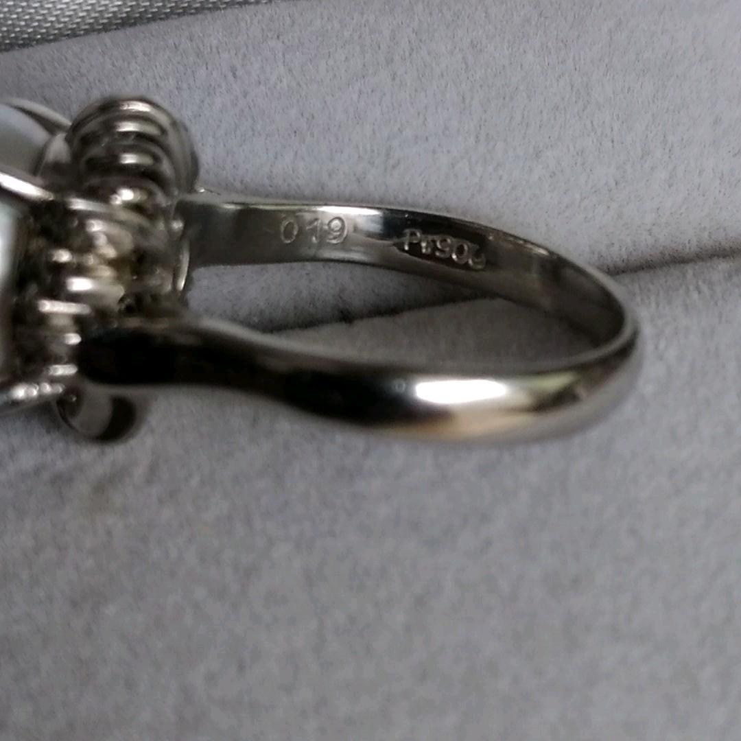 真珠　指輪　プラチナ　リング