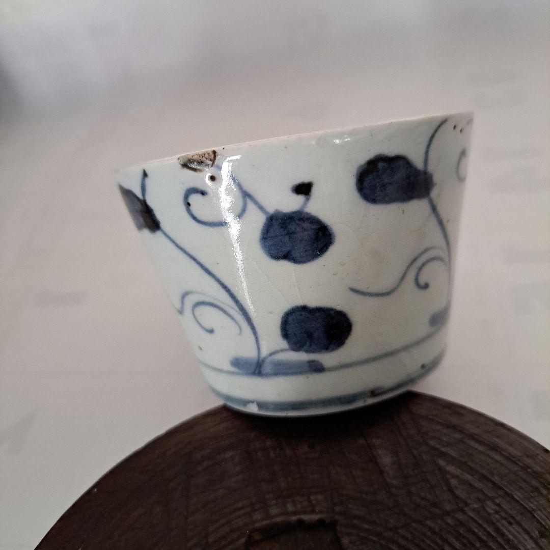 お値下げ中　江戸中　極上　蕎麦猪口　　花散らし図　1740～1770年