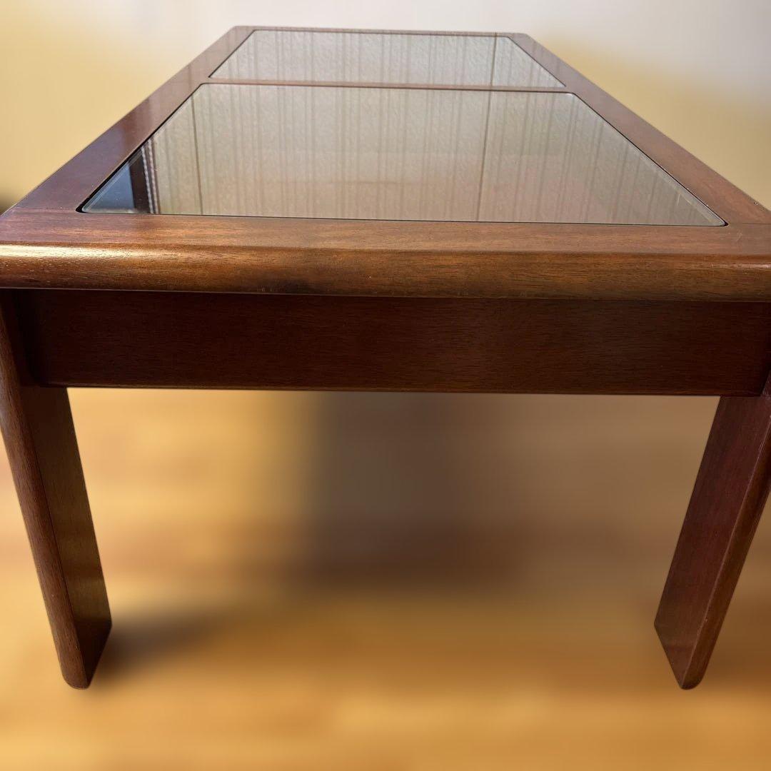 昭和レトロ！120cmローテーブル平成レトロ ガラス天板ディスプレイ コーヒー