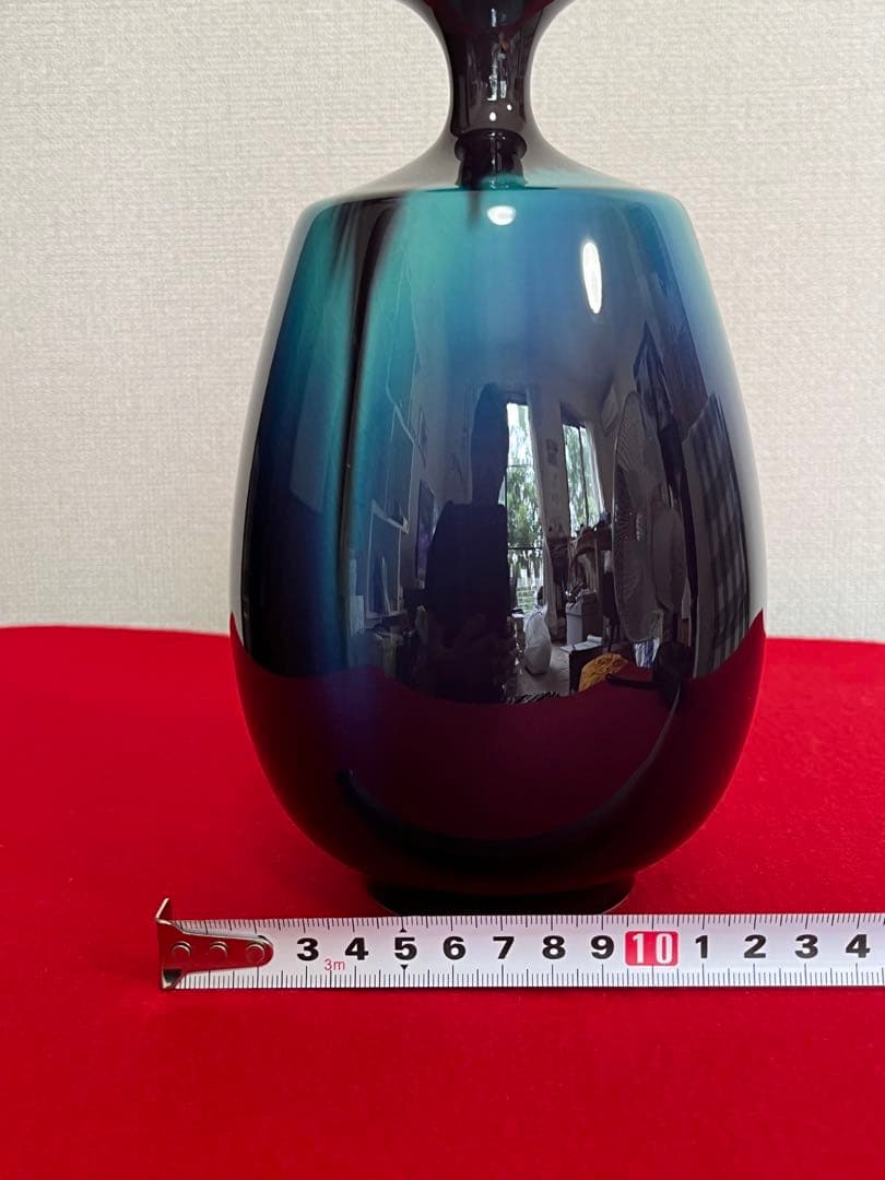 人間国宝 三代 徳田八十吉 彩釉 壺 管理T274 共箱 共布 付