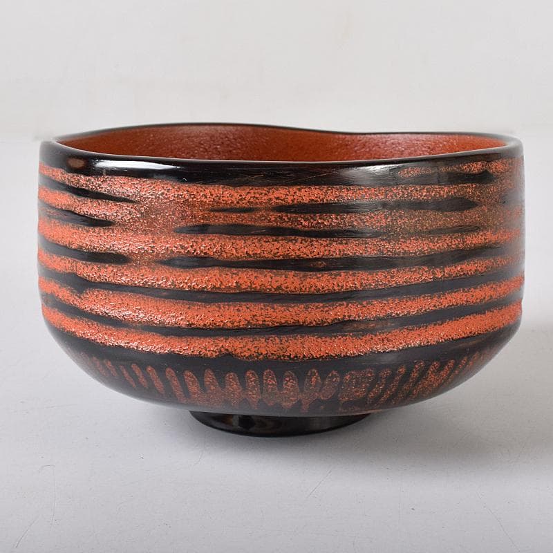 輪島塗　塗師　川岸充雅作　輪島本乾漆造り　御茶椀　共布共箱　U　R8375