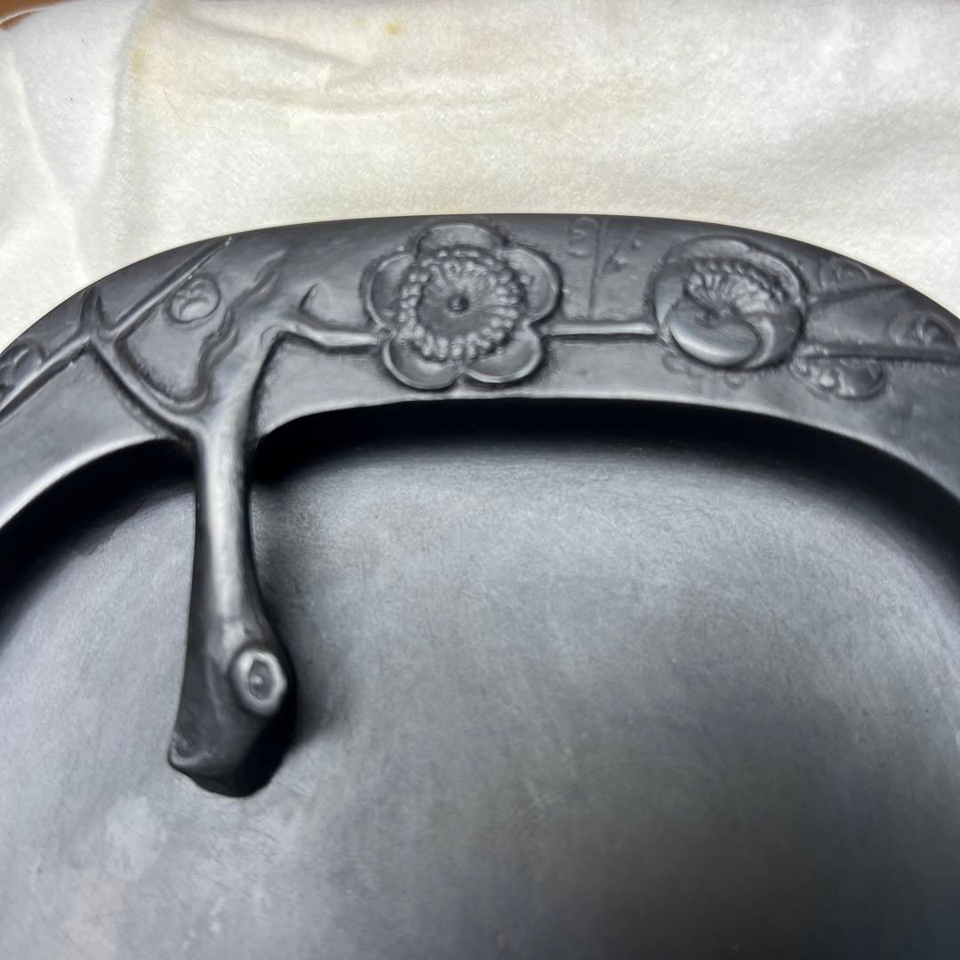 ⭕️雨端硯　梅壽硯　名工　11代　雨宮静軒　未使用美品　希少特殊価値　高価