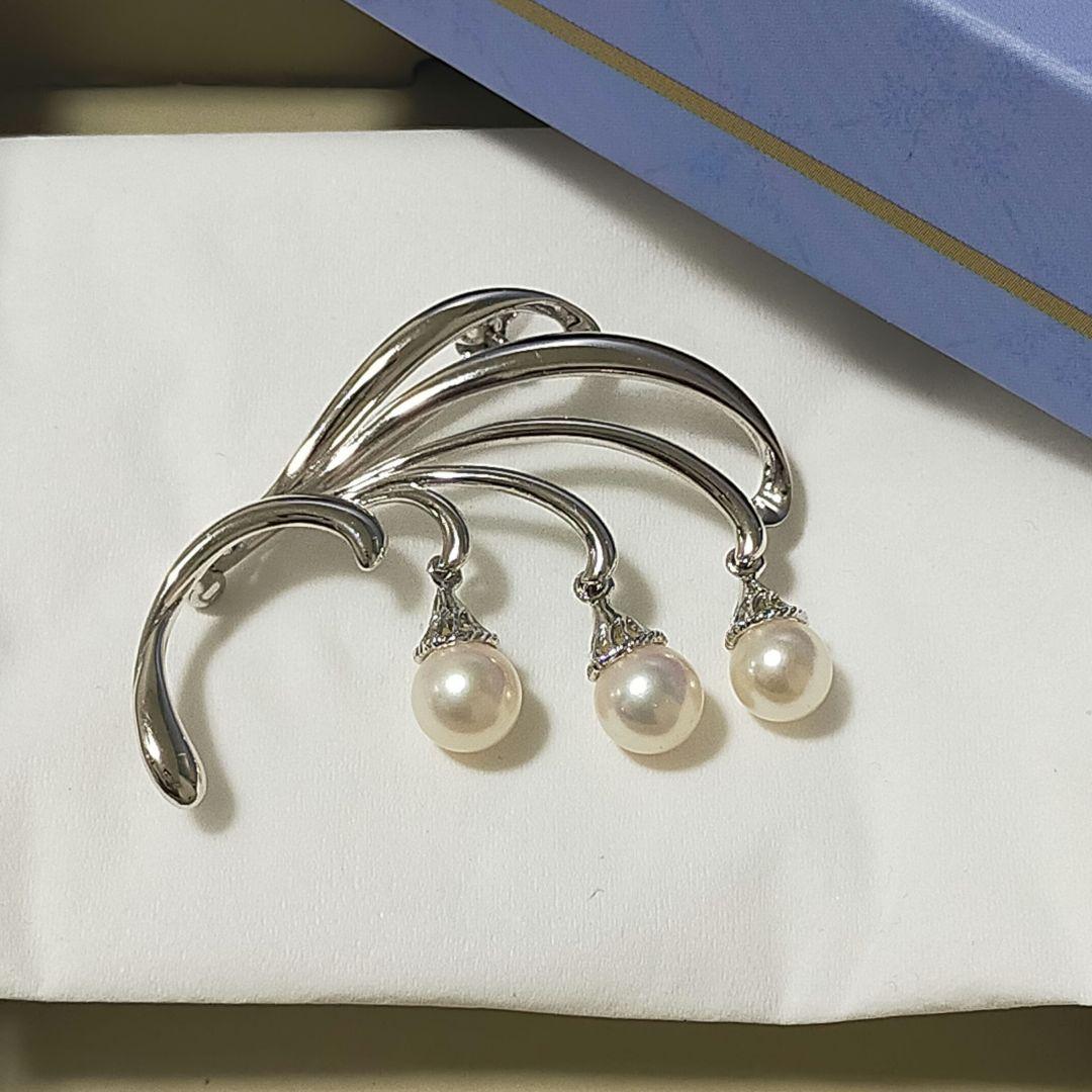 パール シルバー 田崎真珠 タサキ真珠 ブローチ SILVER アクセサリー