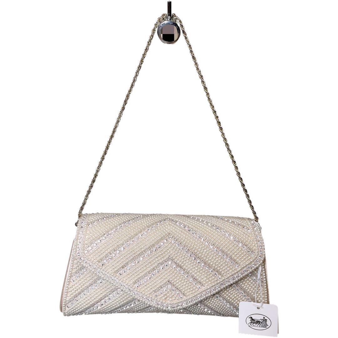 未使用品【東京イギン】フォーマル パーティー ビーズ ビジュー クラッチバッグ