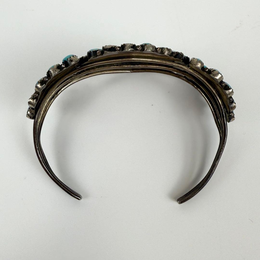ヤマダ 　ZUNI ニードルポイント ターコイズシルバーバングル