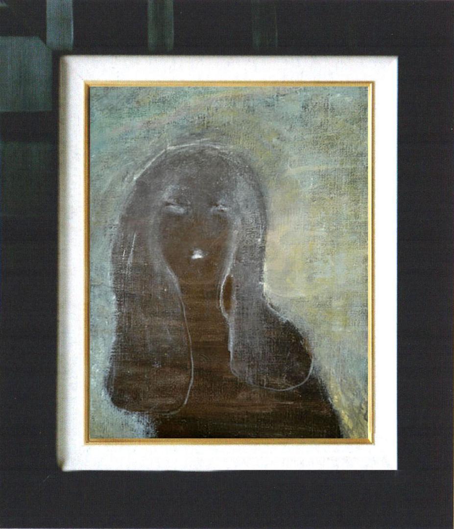 油絵 菅家令子 絵 絵画 インテリア 額付(黒) F4-100512 人物 女性