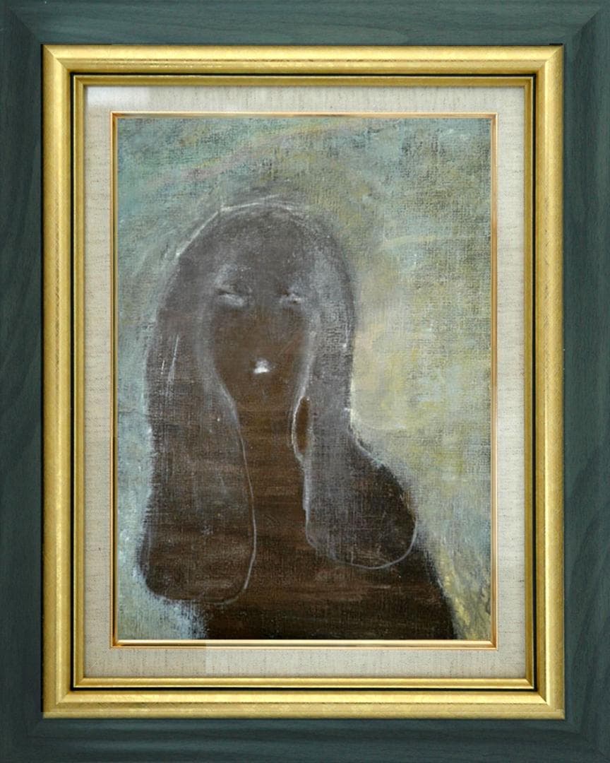 油絵 菅家令子 絵 絵画 インテリア 額付(黒) F4-100512 人物 女性