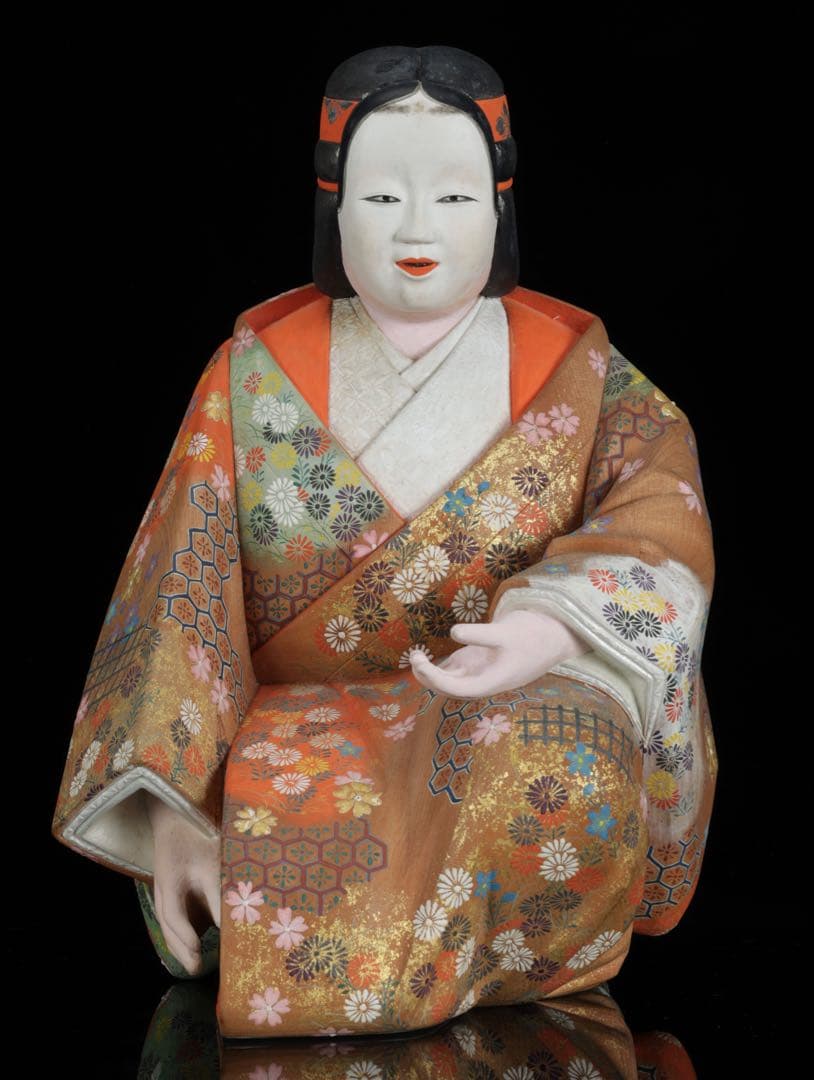 【高古作】木彫彩色 能楽 熊野 能人形 昭和十五年 共箱 二重箱 古美術 骨董品