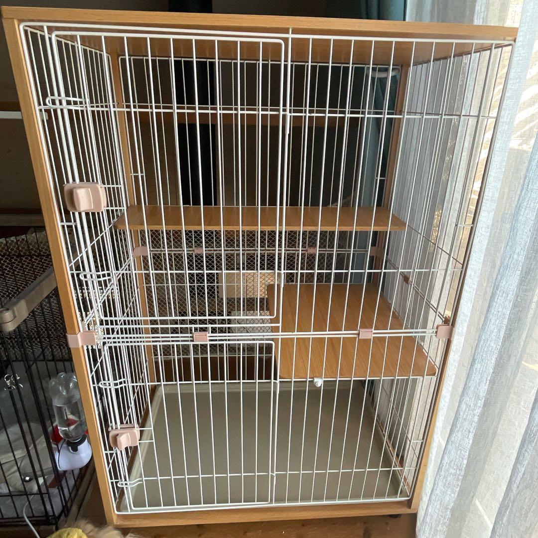 木製キャットケージ2段
