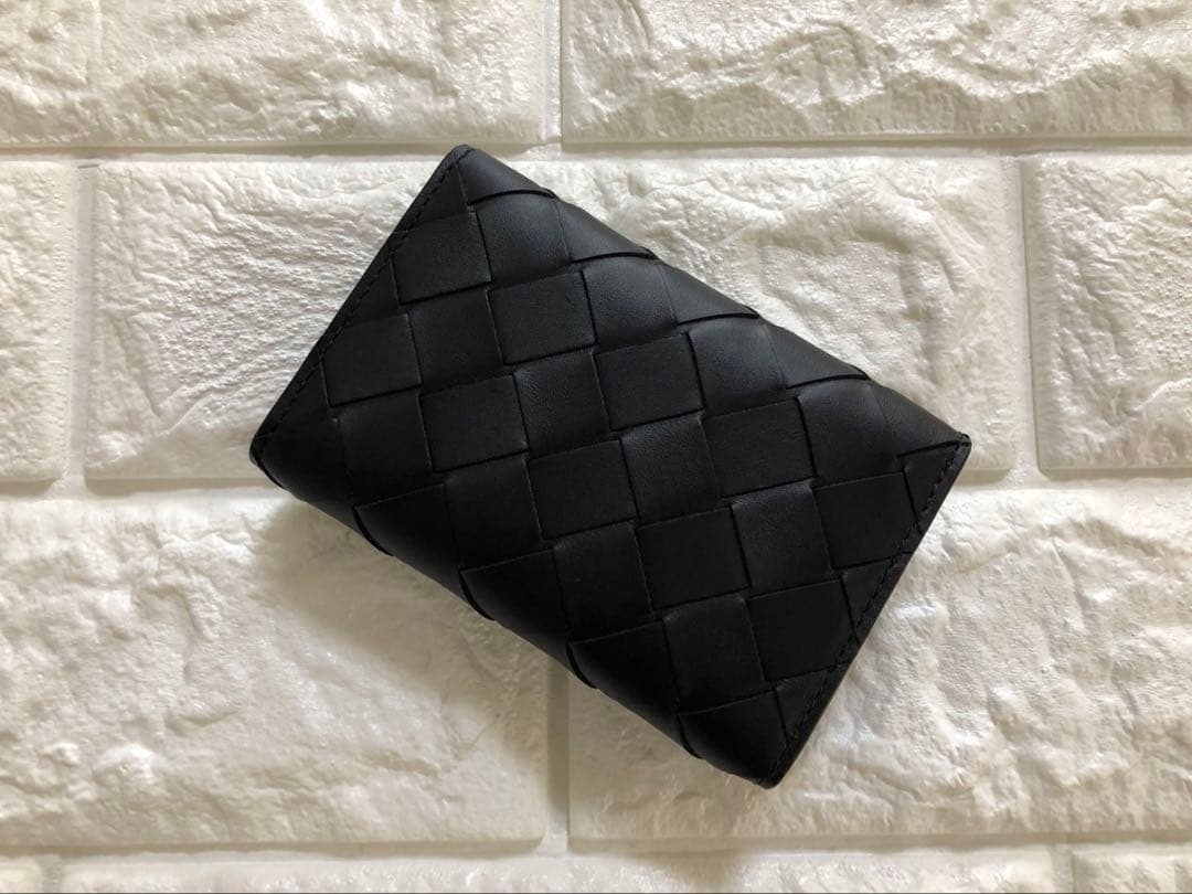 【現行新品】ボッテガヴェネタ　キーケース　イントレチャート　ブラック　キーリング